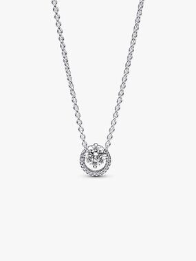 Pandora Sparkling Round Halo Pendant Collier Necklace